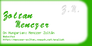 zoltan menczer business card